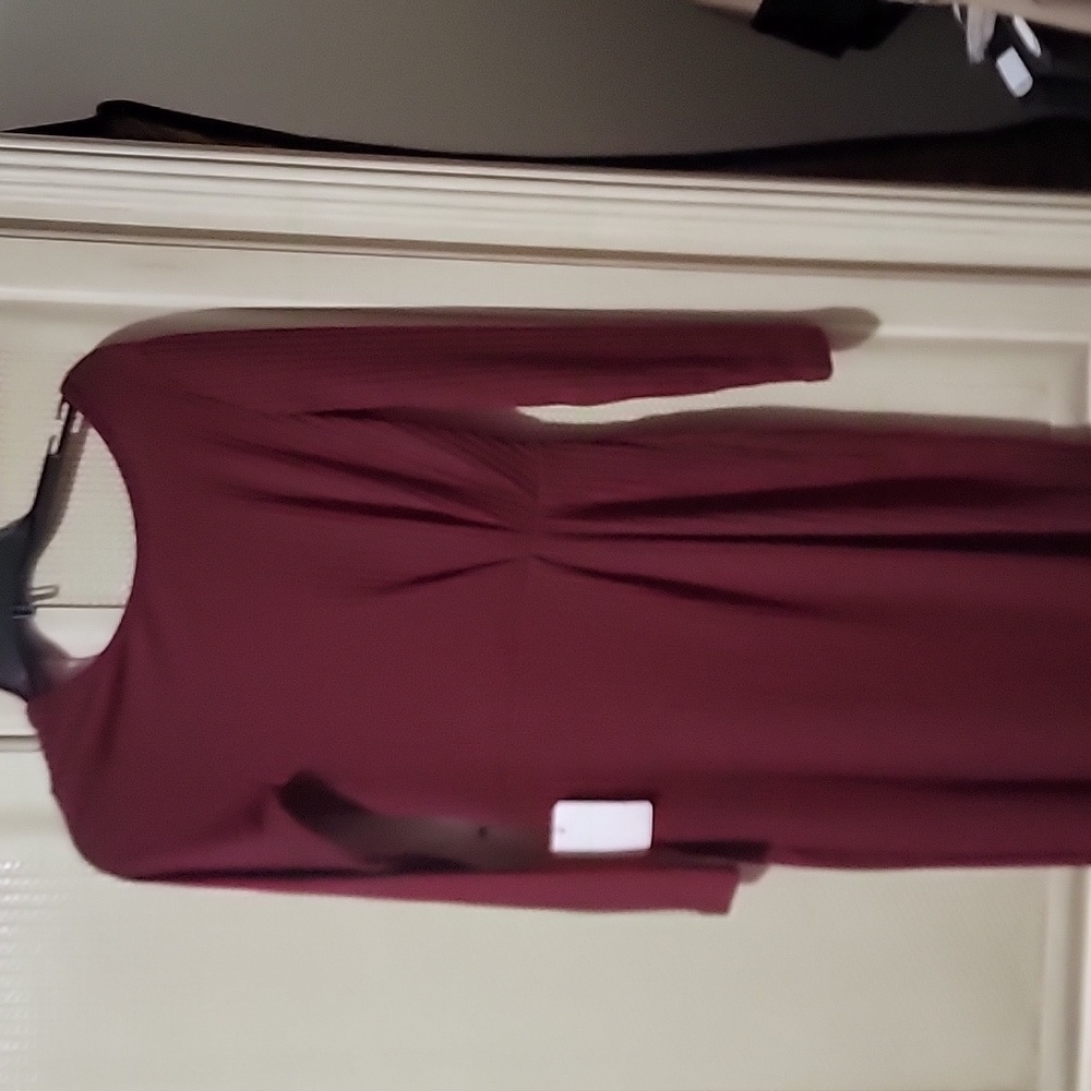 Maroon, autumn dress